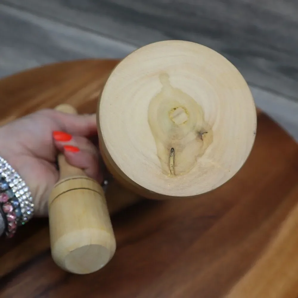 Mortar and Pestle Wooden Medium 5in Tall 3in Bowl Diameter